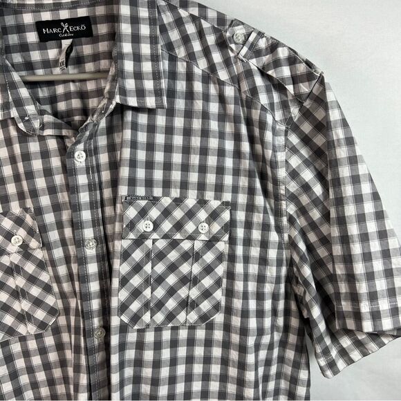 Marc Ecko Cut & Sew Mens Short Sleeve Plaid Button Up Shirt 0629 - Picture 5 of 12